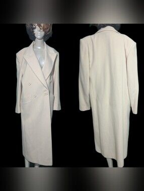 Neiman Marcus By Fleurette 100% Cashmere Cream Coat Vintage Union Made USA Large
